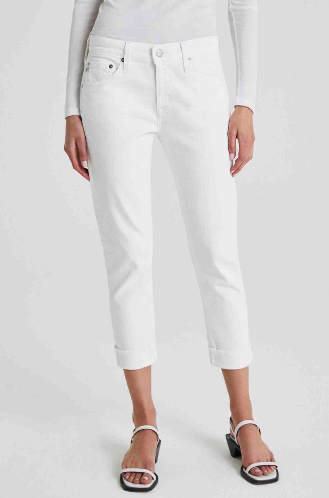 AG Jeans Ex Boyfriend Slim in 1 Yr Tonal White