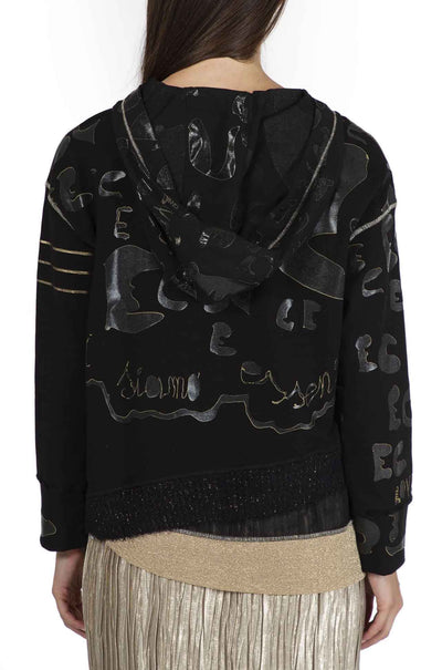 Elisa Cavaletti - Hooded Knit Trim Sweater