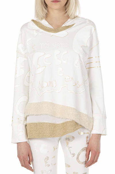 Elisa Cavaletti - Hooded Knit Trim Sweater