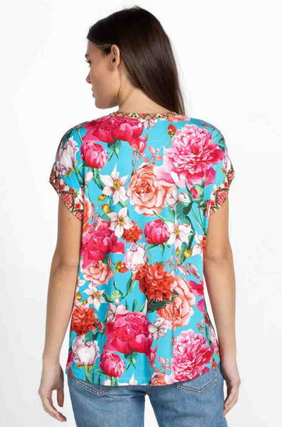 Johnny Was - Pink Rose Relaxed Tee