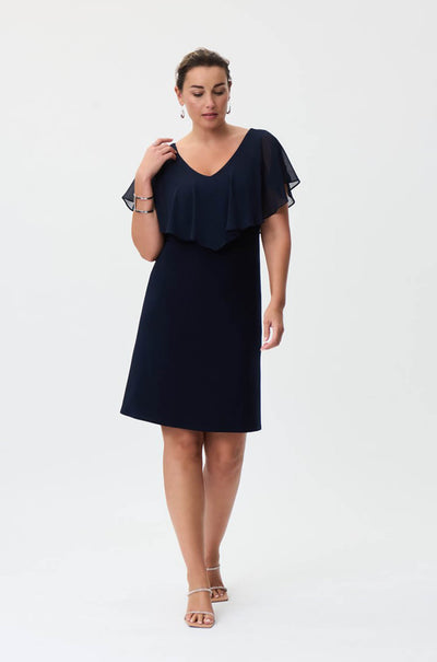 Joseph Ribkoff - Silky Knit Chiffon Overlay Dress