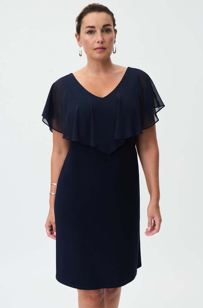 Joseph Ribkoff - Silky Knit Chiffon Overlay Dress